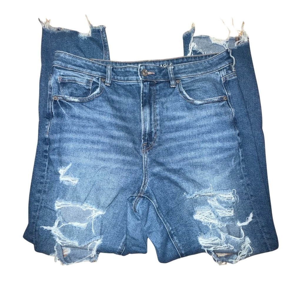 American Eagle Outfitters Blue Distressed Jeggings